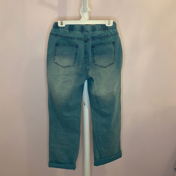 Turquoise Ripped Jean Jogger Style - Picture 2 of 6